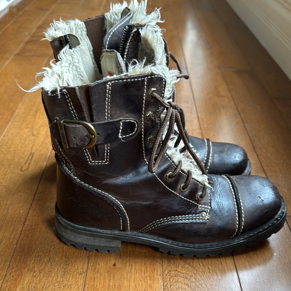 Harley Davidson Leather Combat Boots size 8.5